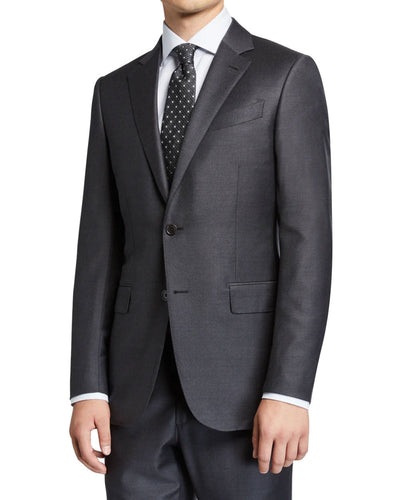 Oxxford Clothes Grey Sharkskin Suit
