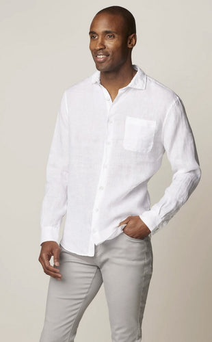 Johnnie-O Emory Linen White Button Up