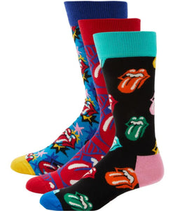 Happy Socks Rolling Stones Tongue Gift Box 3-Pack Socks