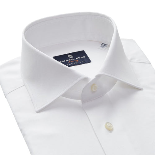 Emanuel Berg YOGA White Luxury Twill Dress Shirt