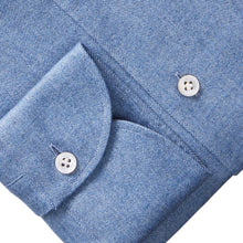 Emanuel Berg Flannel Herringbone Blue Shirt