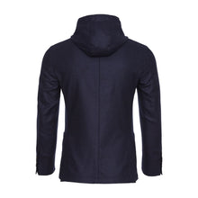 Emanuel Berg Shirt Jacket with Hood in Navy