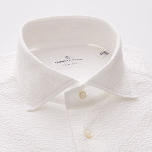 Emanuel Berg White Luxury Seersucker Sport Shirt
