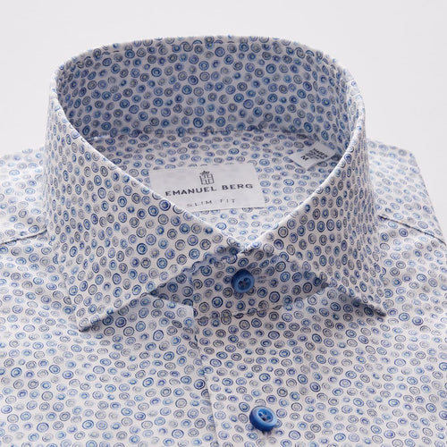 Emanuel Berg Blue Pattern S/S Sport Shirt