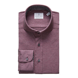 Emanuel Berg Twill Jersey Knit Dark Red Shirt