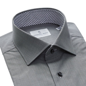 Emanuel Berg Zephyr Grey Luxury Poplin Dress Shirt