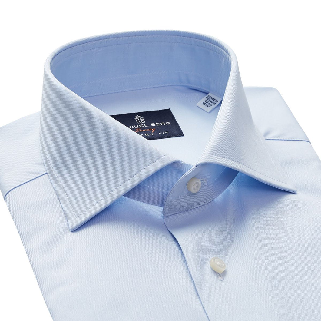 Emanuel Berg YOGA Blue Luxury Twill Dress Shirt Emanuel Berg YOGA Blue Luxury Twill Dress Shirt