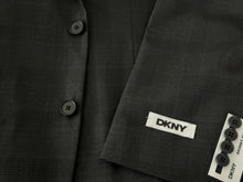 DKNY Slim Fit Charcoal Plaid Suit