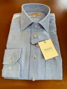 Hagen Blue Linen/Cotton Shirt