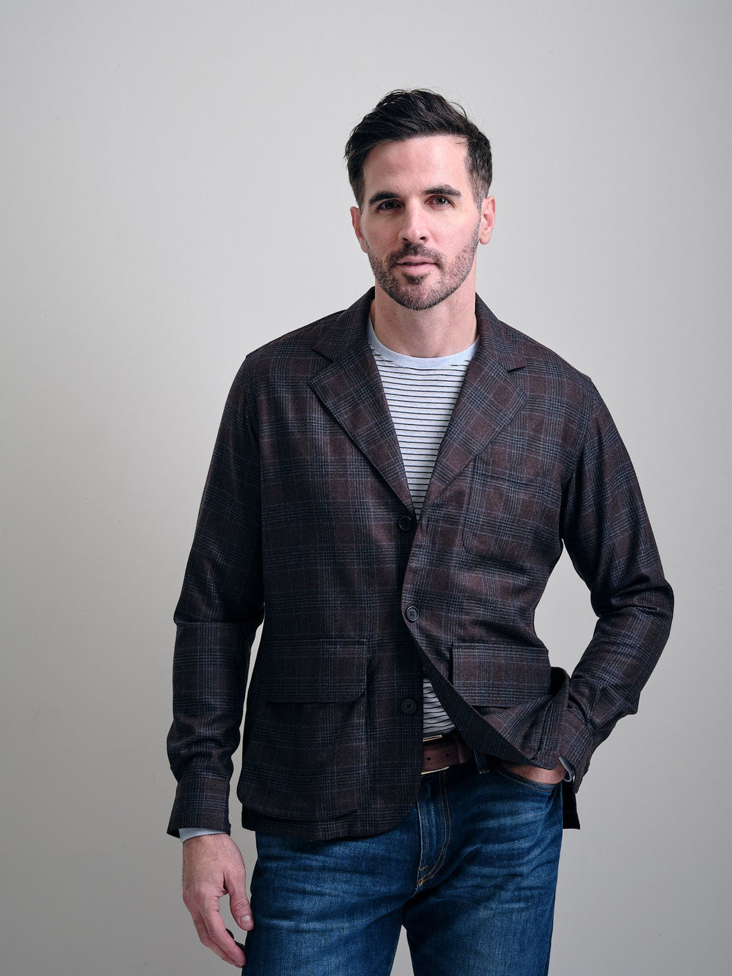 Black Label Brown/Black Glen Plaid Overshirt