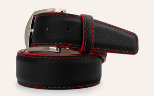 L.E.N. Epson Calf in Black w/Red Stitch Edge