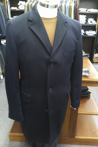 Black Label Navy Pure Cashmere Topcoat