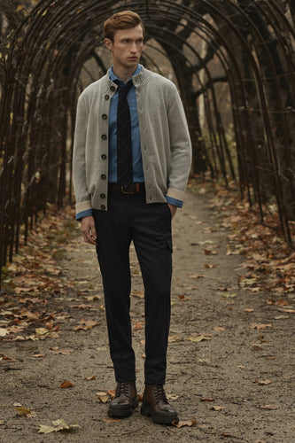 Emanuel Berg Beige Full Button Cardigan