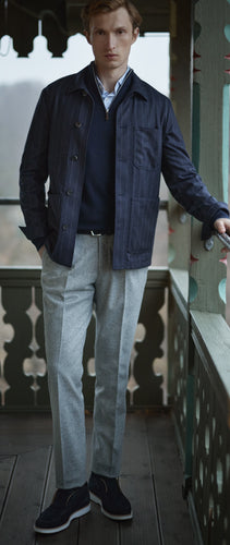 Emanuel Berg D-Construct Navy Striped Jacket