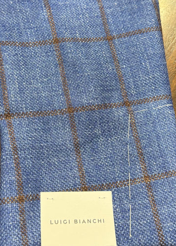 Luigi Bianchi Sky/Chocolate Windowpane Jacket