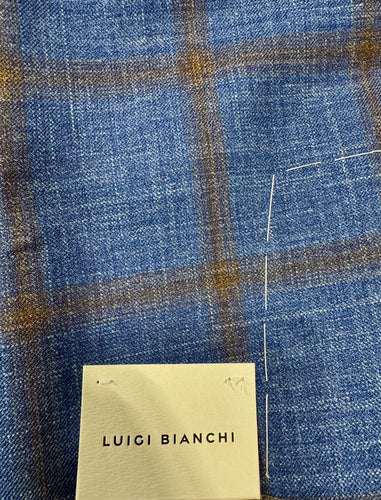 Luigi Bianchi Sky/Bronze Windowpane Jacket