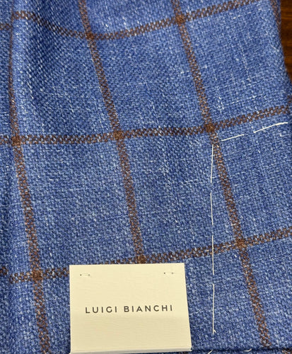 Luigi Bianchi Sky/Chocolate Windowpane Jacket