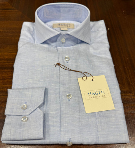 Hagen Coastal Sky Linen/Cotton Sport Shirt