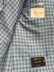 Samuelsohn Teal/Sky Check Jacket