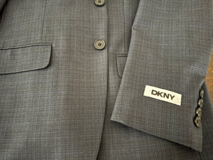 DKNY Slim Fit Grey Microcheck Suit