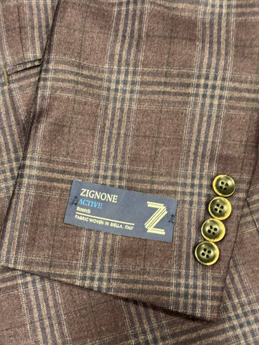 Tony The Tailor Aubergine/Black Plaid Jacket