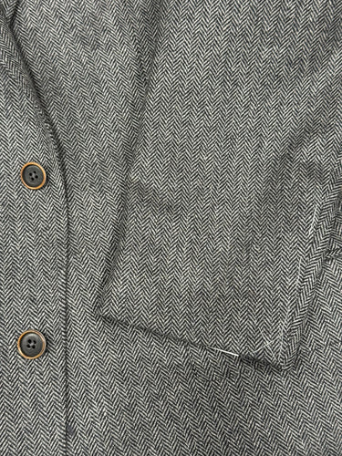 Black Label Grey Herringbone Pure Cashmere Jacket
