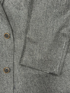 Black Label Grey Herringbone Pure Cashmere Jacket
