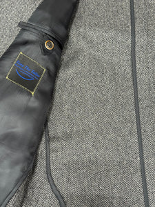 Black Label Grey Herringbone Pure Cashmere Jacket