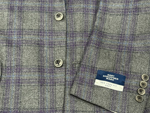 Hart Schaffner Marx Grey/Purple Plaid Jacket