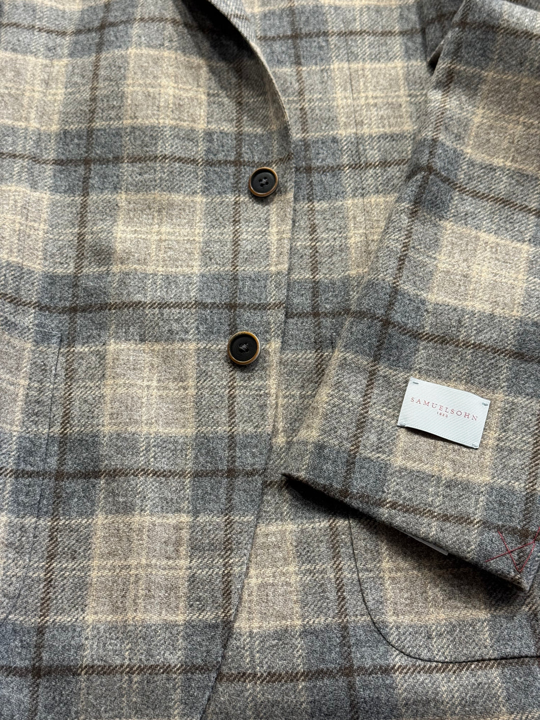 Samuelsohn Grey/Tan Plaid Jacket