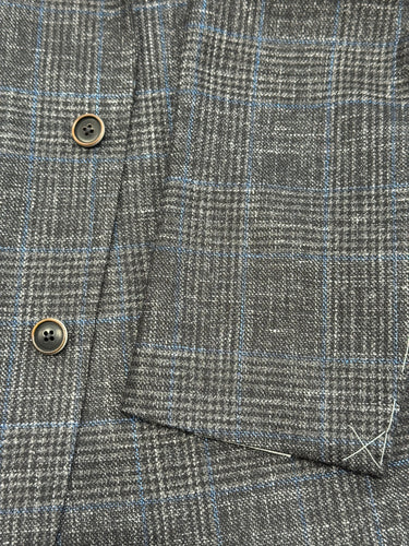 Black Label Black/Blue Plaid Cashmere Blend Jacket