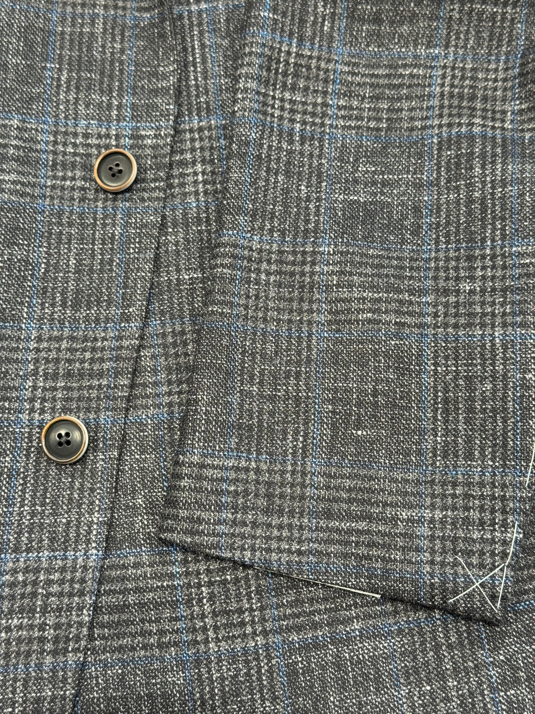 Black Label Black/Blue Plaid Cashmere Blend Jacket