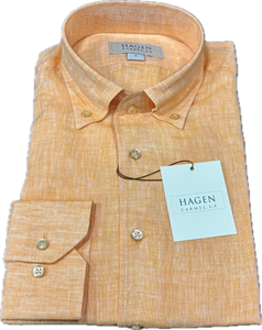lands end dress shirt Lands' End 100% Cotton Men's Long Sleeve Dress Shirt 17-35 Yellow  Nearly  Collectibles