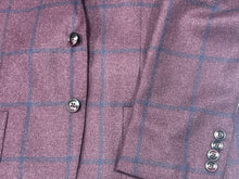 Tony The Tailor Burgundy/Navy Windowpane Jacket