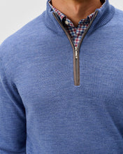 Johnnie-O Raynor Mid-Blue Merino 1/4 Zip