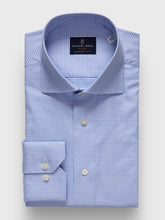 Emanuel Berg YOGA Blue Check Luxury Twill Dress Shirt