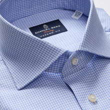 Emanuel Berg YOGA Blue Check Luxury Twill Dress Shirt