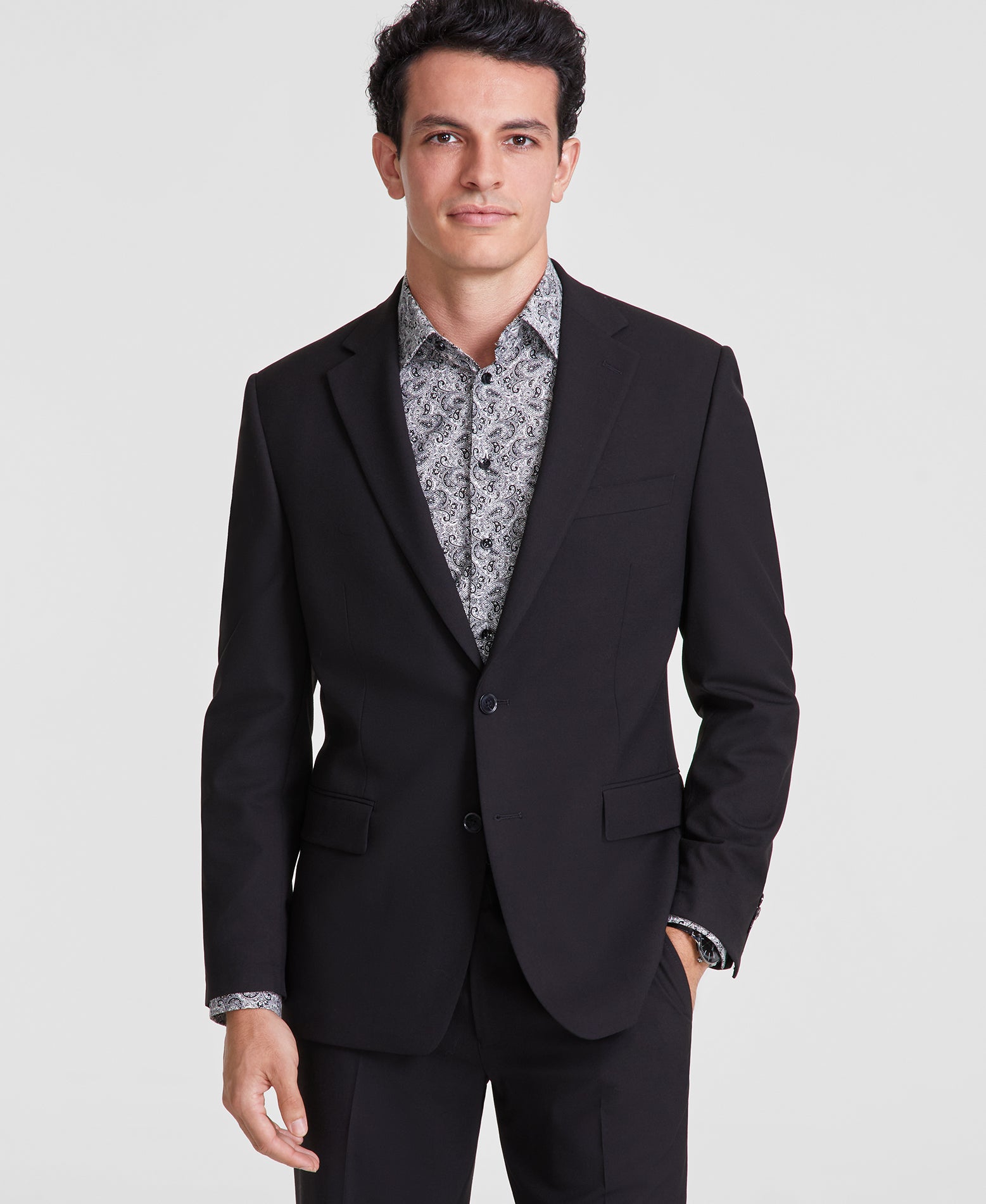Tallia Slim Fit Black Suit Separates 40L / 34x30 Tallia Slim Fit Black Suit Separates 40L / 34x30
