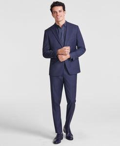 Tallia Slim Fit Blue Sharkskin Suit Separates