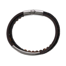 Beaded and Leather 3 Strand Bracelet