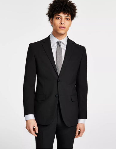 DKNY Slim Fit Black Ticweave Suit
