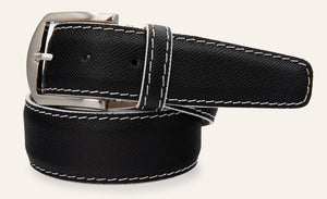 L.E.N. Epson Calf in Black w/White Stitch Edge