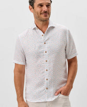 Johnnie-O Cash Bar Linen Blend Short Sleeve Button Up