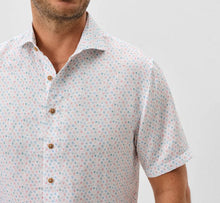 Johnnie-O Cash Bar Linen Blend Short Sleeve Button Up