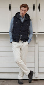 Emanuel Berg Hybrid Dark Brown Suede Hooded Vest