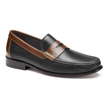 J&M Humphrey Black/Brown Penny Loafer