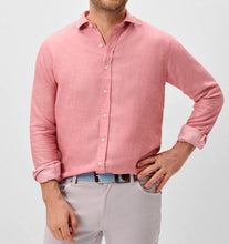 Johnnie-O McCarthy Malibu Red Linen Blend Button Up