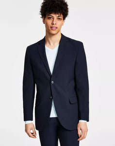 DKNY Slim Fit Navy Ticweave Suit