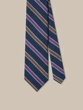 Robert Talbott Navy/Purple/Brown Textured Stripe Tie