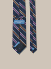 Robert Talbott Navy/Purple/Brown Textured Stripe Tie